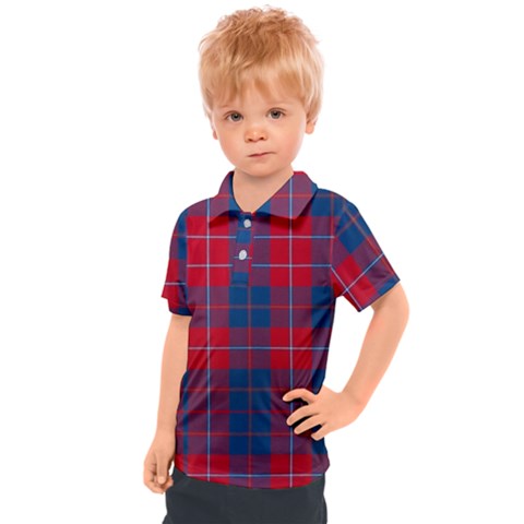 Galloway Red Modern Tartan Kids  Polo Tee by tartantotartansred