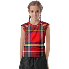 Stewart Royal Modern Heavy Weight Tartan Kids  Raglan Cap Sleeve Tee by tartantotartansreddesign