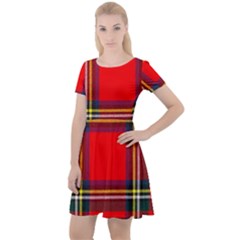 Stewart Royal Modern Heavy Weight Tartan Cap Sleeve Velour Dress  by tartantotartansreddesign