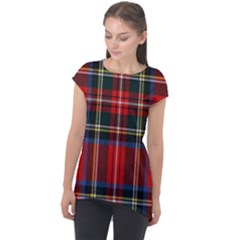 Stewart Royal Modern Tartan Cap Sleeve High Low Top by tartantotartansreddesign