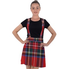 Stewart Royal Modern Tartan Velvet Suspender Skater Skirt by tartantotartansreddesign