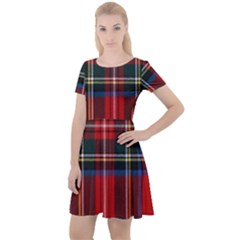 Stewart Royal Modern Tartan Cap Sleeve Velour Dress  by tartantotartansreddesign