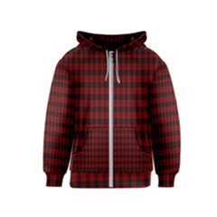 Tartan Red Kids  Zipper Hoodie