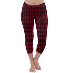 Tartan Red Capri Winter Leggings 