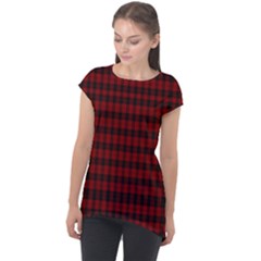 Tartan Red Cap Sleeve High Low Top