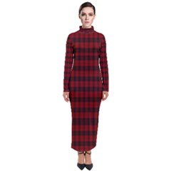 Tartan Red Turtleneck Maxi Dress