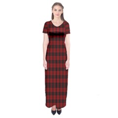 Tartan Red Short Sleeve Maxi Dress