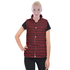 Tartan Red Women s Button Up Vest