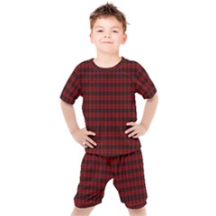 Tartan Red Kids  Tee And Shorts Set by tartantotartansallreddesigns