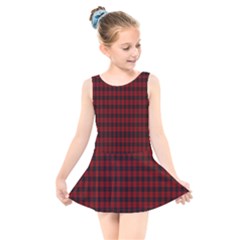 Tartan Red Kids  Skater Dress Swimsuit