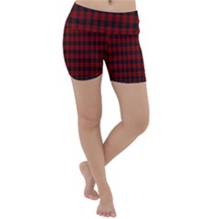 Tartan Red Lightweight Velour Yoga Shorts