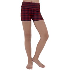 Tartan Red Kids  Lightweight Velour Yoga Shorts