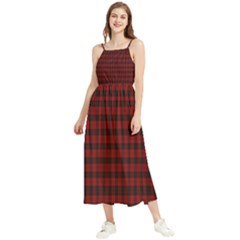 Tartan Red Boho Sleeveless Summer Dress