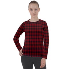 Tartan Red Women s Long Sleeve Raglan Tee