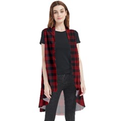 Tartan Red Sleeveless Chiffon Waistcoat Shirt