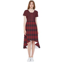 Tartan Red High Low Boho Dress