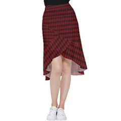 Tartan Red Frill Hi Low Chiffon Skirt