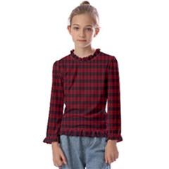 Tartan Red Kids  Frill Detail Tee