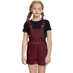 Tartan Red Kids  Short Overalls