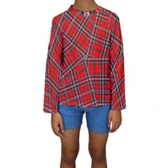 Macfarlane Modern Heavy Tartan Kids  Long Sleeve Swimwear by tartantotartansallreddesigns