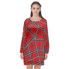 Macfarlane Modern Heavy Tartan Long Sleeve Chiffon Shift Dress  by tartantotartansallreddesigns