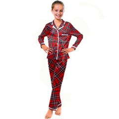 Macfarlane Modern Heavy Tartan Kid s Satin Long Sleeve Pajamas Set by tartantotartansallreddesigns