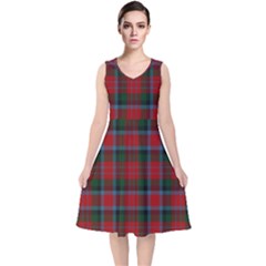 Macduff Tartan V-neck Midi Sleeveless Dress  by tartantotartansallreddesigns