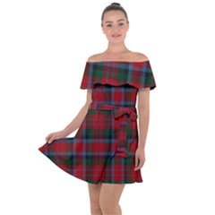 Macduff Tartan Off Shoulder Velour Dress by tartantotartansallreddesigns
