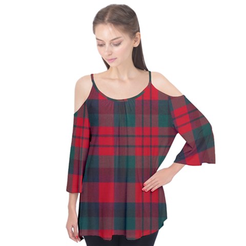 Macduff Modern Tartan Flutter Sleeve Tee  by tartantotartansallreddesigns