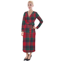 Macduff Modern Tartan Velvet Maxi Wrap Dress by tartantotartansallreddesigns
