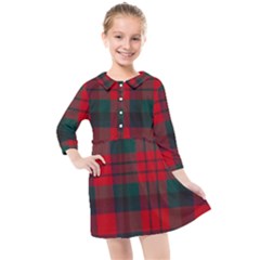 Macduff Modern Tartan Kids  Quarter Sleeve Shirt Dress by tartantotartansallreddesigns