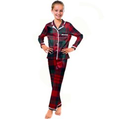 Macduff Modern Tartan Kid s Satin Long Sleeve Pajamas Set by tartantotartansallreddesigns