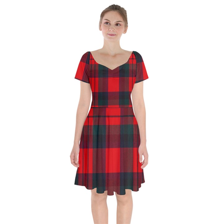 Macduff Modern Tartan 2 Short Sleeve Bardot Dress