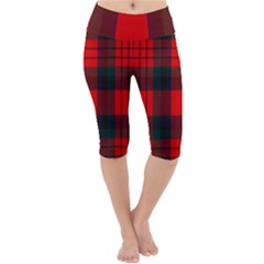 Macduff Modern Tartan 2 Lightweight Velour Cropped Yoga Leggings by tartantotartansallreddesigns