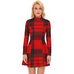 Macduff Modern Tartan 2 Long Sleeve Velour Longline Dress by tartantotartansallreddesigns