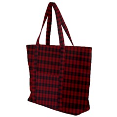 Tartan Red Zip Up Canvas Bag