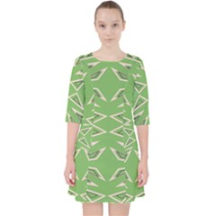 Abstract Pattern Geometric Backgrounds   Quarter Sleeve Pocket Dress by Eskimos