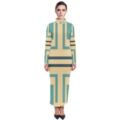 Abstract pattern geometric backgrounds   Turtleneck Maxi Dress