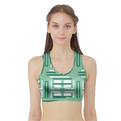 Abstract pattern geometric backgrounds   Sports Bra with Border