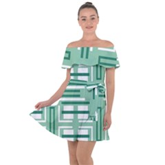Abstract pattern geometric backgrounds   Off Shoulder Velour Dress