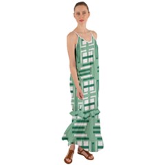 Abstract pattern geometric backgrounds   Cami Maxi Ruffle Chiffon Dress