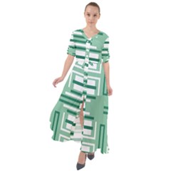 Abstract pattern geometric backgrounds   Waist Tie Boho Maxi Dress