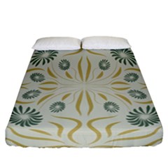 Floral Folk Damask Pattern Fantasy Flowers  Fitted Sheet (california King Size) by Eskimos