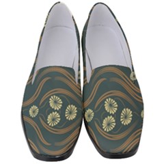 Folk Flowers Print Floral Pattern Ethnic Art Women s Classic Loafer Heels