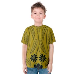 Folk Flowers Print Floral Pattern Ethnic Art Kids  Cotton Tee