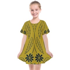 Folk Flowers Print Floral Pattern Ethnic Art Kids  Smock Dress