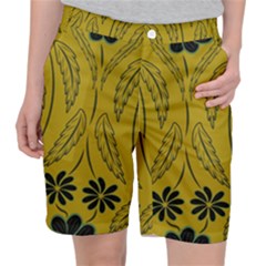 Folk Flowers Print Floral Pattern Ethnic Art Pocket Shorts