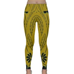 Folk Flowers Print Floral Pattern Ethnic Art Lightweight Velour Classic Yoga Leggings