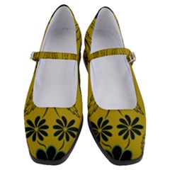 Folk Flowers Print Floral Pattern Ethnic Art Women s Mary Jane Shoes