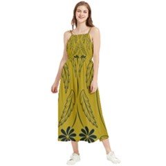 Folk Flowers Print Floral Pattern Ethnic Art Boho Sleeveless Summer Dress